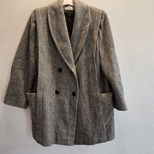 Herman Kay Wool Gray Double-Breasted Pea Coat Vintage‎
